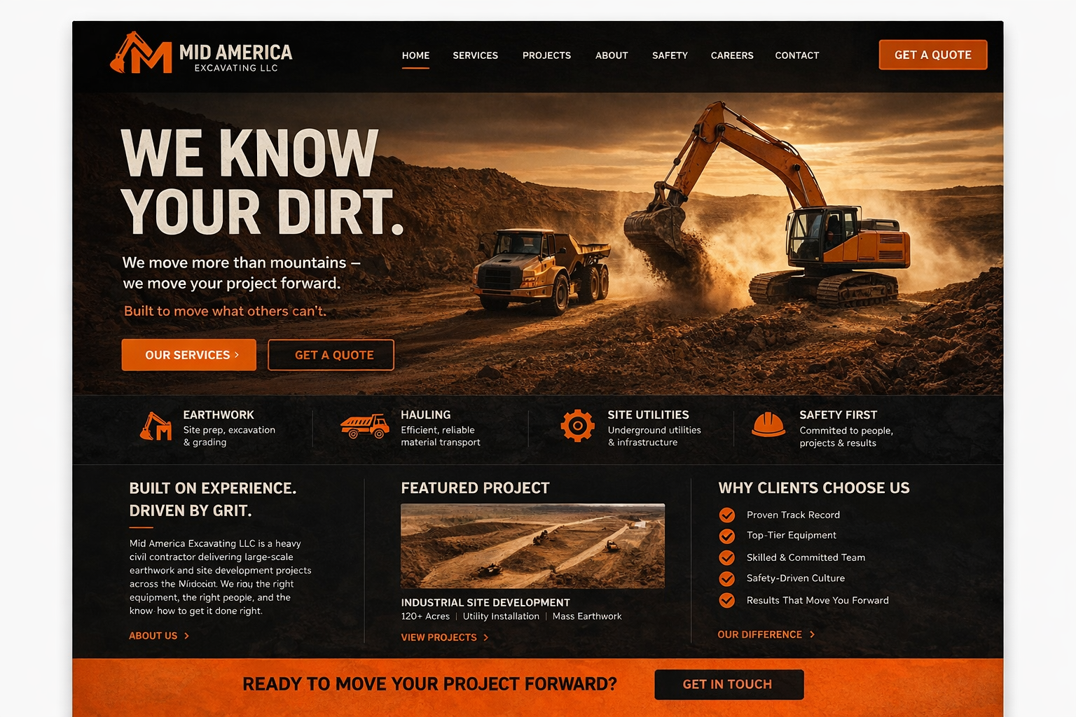 Website redesign mockup